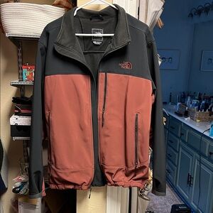 The North Face Men's Black and Rust Jacket